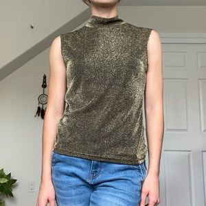 Vintage Rapture Apparel gold metallic top
